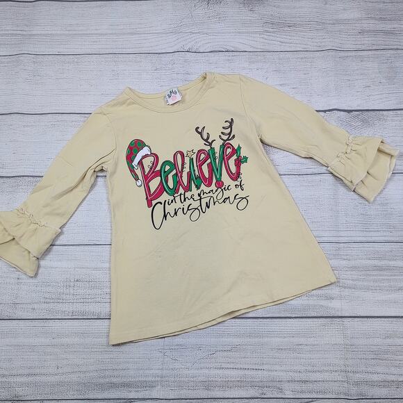 5 Mia Belle Girls Christmas Graphic Tee - Picture 1 of 7